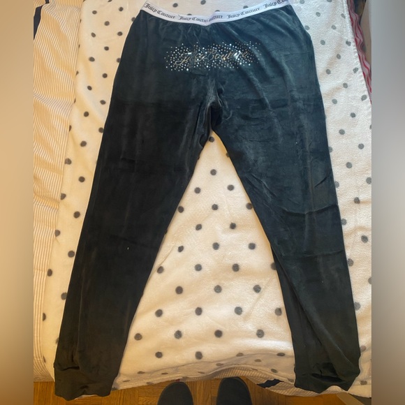 Black sparkly juicy couture jogger pj set size medium - Picture 3 of 8